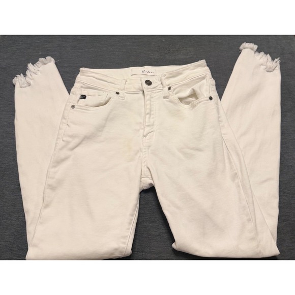 KanCan Denim - KanCan White High Rise Skinny Jeans Frayed Hem KC7267WT Size 3/25